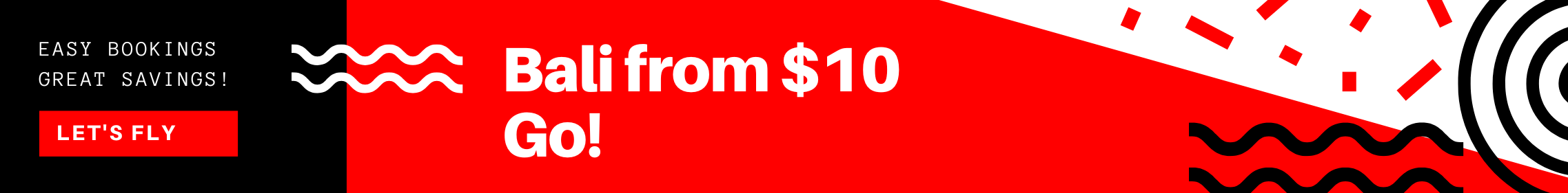 Book your Bali trip from $10 with easy bookings and great savings - click to fly now.